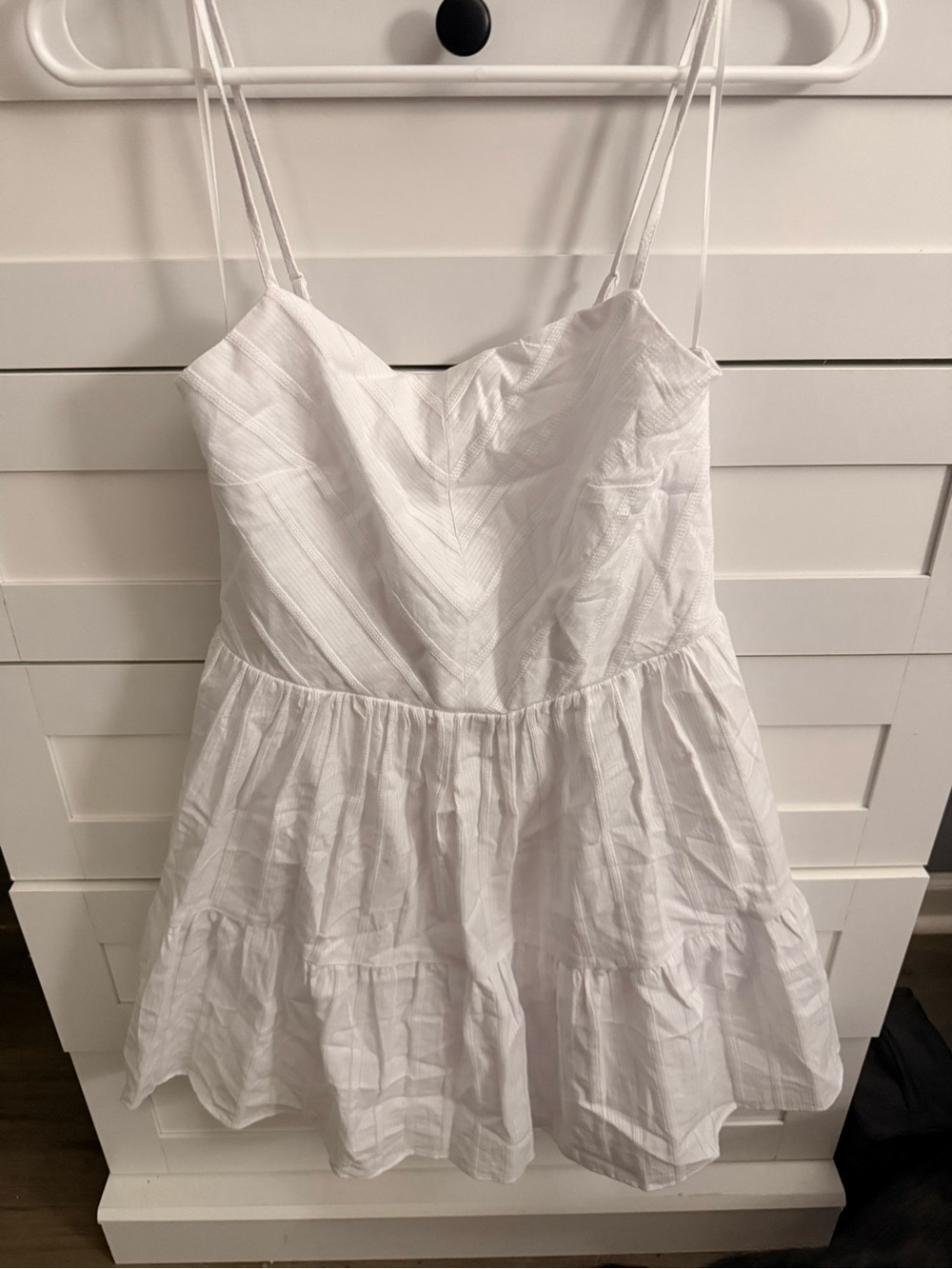 Francesca's White Sleeveless Dress with Spaghetti Straps
